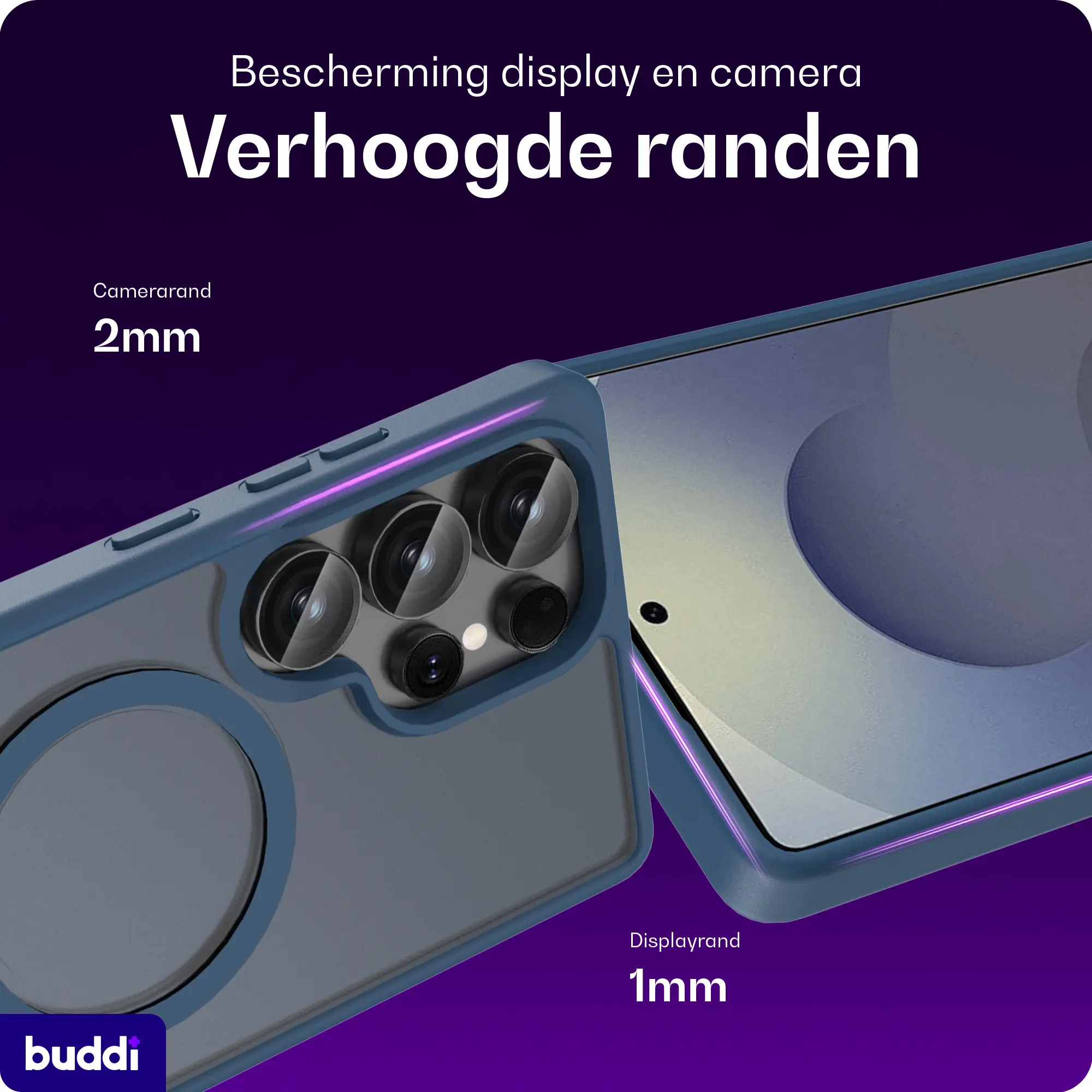 Buddi Frost Samsung Galaxy S25 Ultra Hoesje MagSafe Back Cover Mat Donker Blauw afbeelding 4
