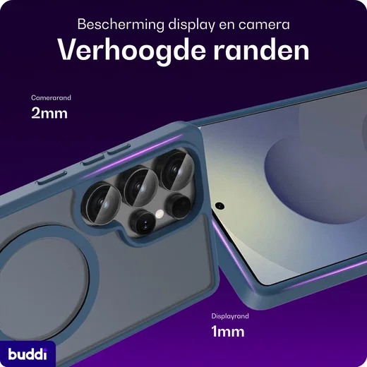 Buddi Frost Samsung Galaxy S25 Ultra Hoesje MagSafe Back Cover Mat Donker Blauw afbeelding 4