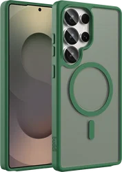 Buddi Frost Samsung Galaxy S25 Ultra Hoesje MagSafe Back Cover Mat Groen afbeelding