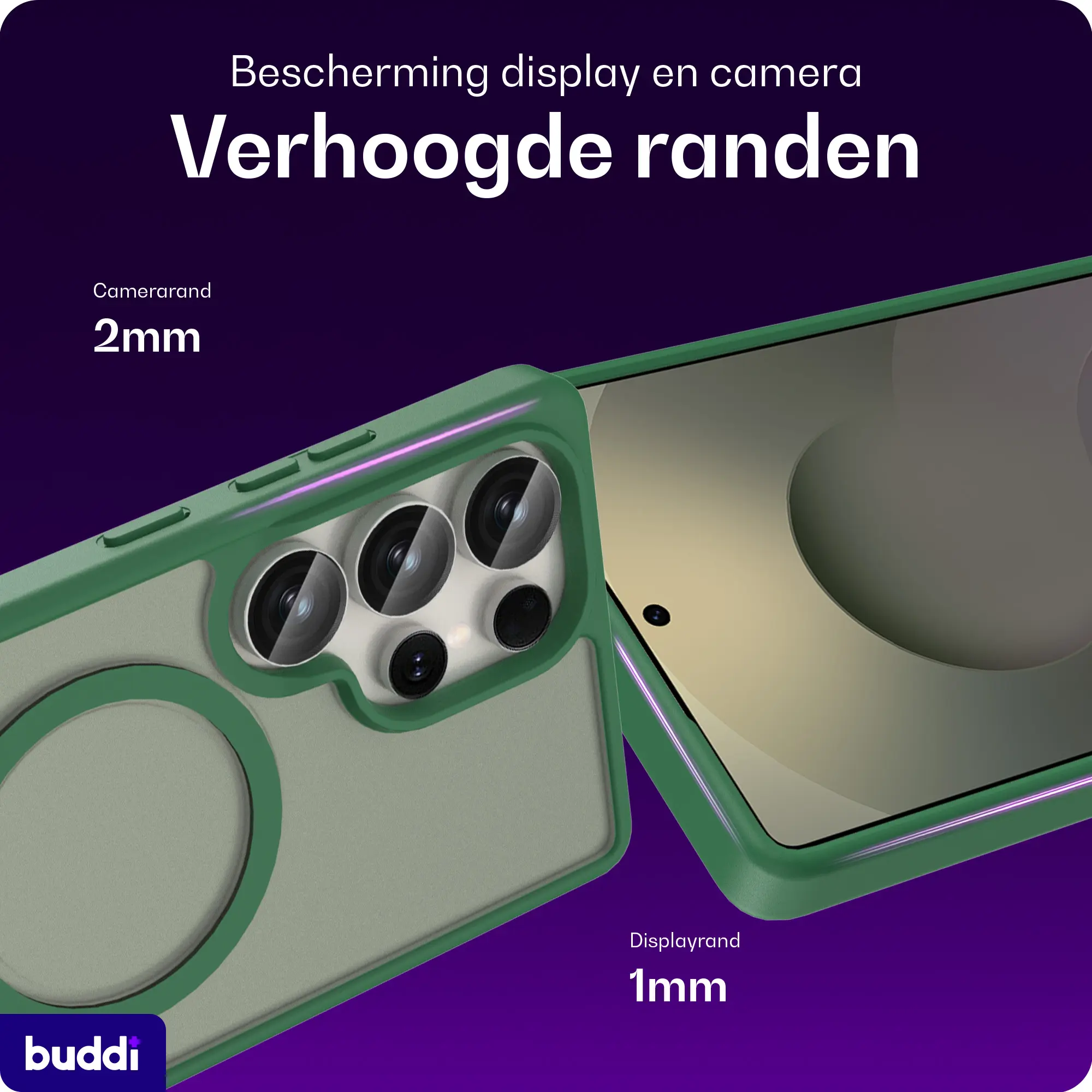 Buddi Frost Samsung Galaxy S25 Ultra Hoesje MagSafe Back Cover Mat Groen afbeelding 4