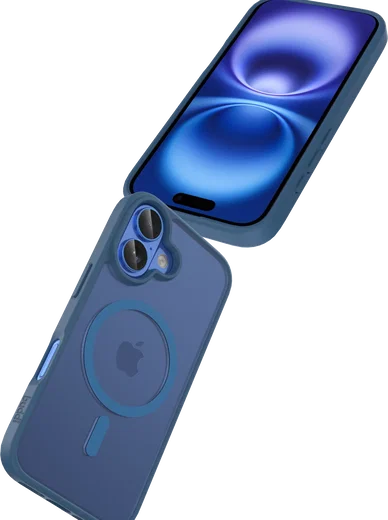 Buddi Frost Apple iPhone 16 Hoesje MagSafe Back Cover Matte Donker Blauw afbeelding 7