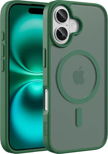 Buddi Frost Apple iPhone 16 Hoesje MagSafe Back Cover Matte Groen afbeelding 1
