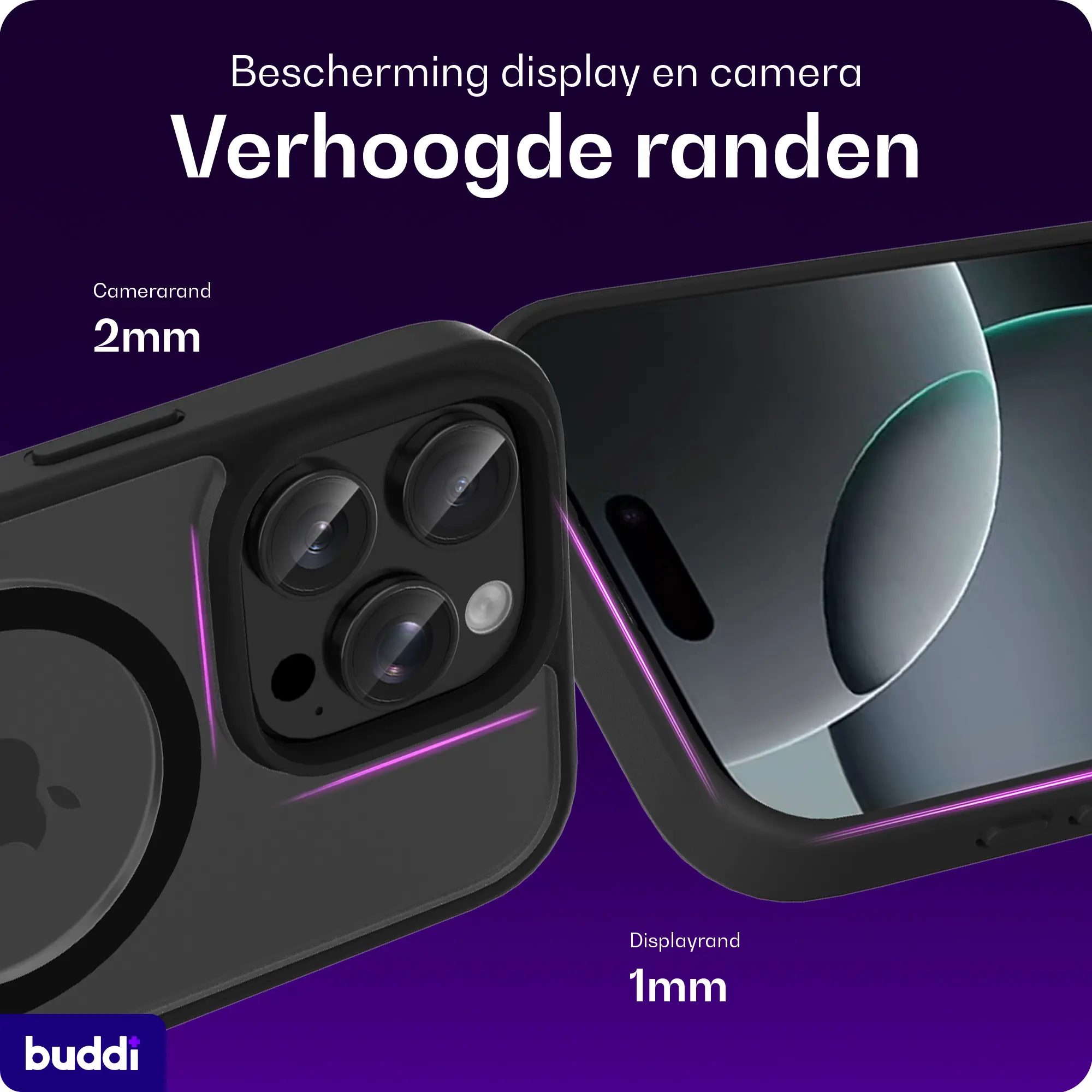 Buddi Frost Apple iPhone 16 Pro Hoesje MagSafe Back Cover Matte Zwart afbeelding 4