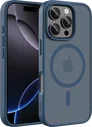 Buddi Frost Apple iPhone 16 Pro Hoesje MagSafe Back Cover Matte Donker Blauw