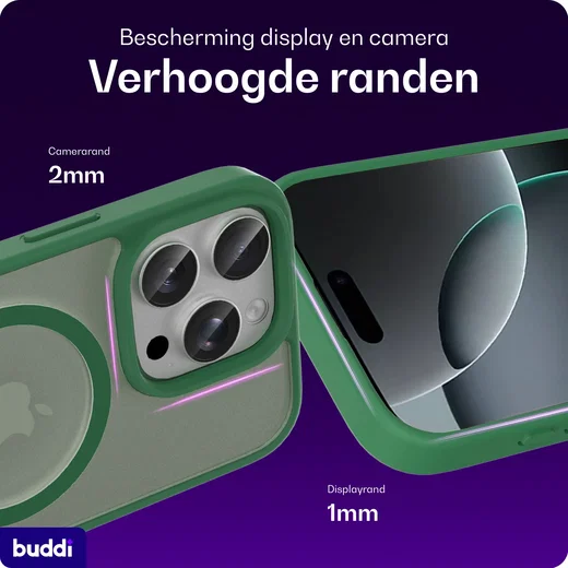 Buddi Frost Apple iPhone 16 Pro Hoesje MagSafe Back Cover Matte Groen afbeelding 4