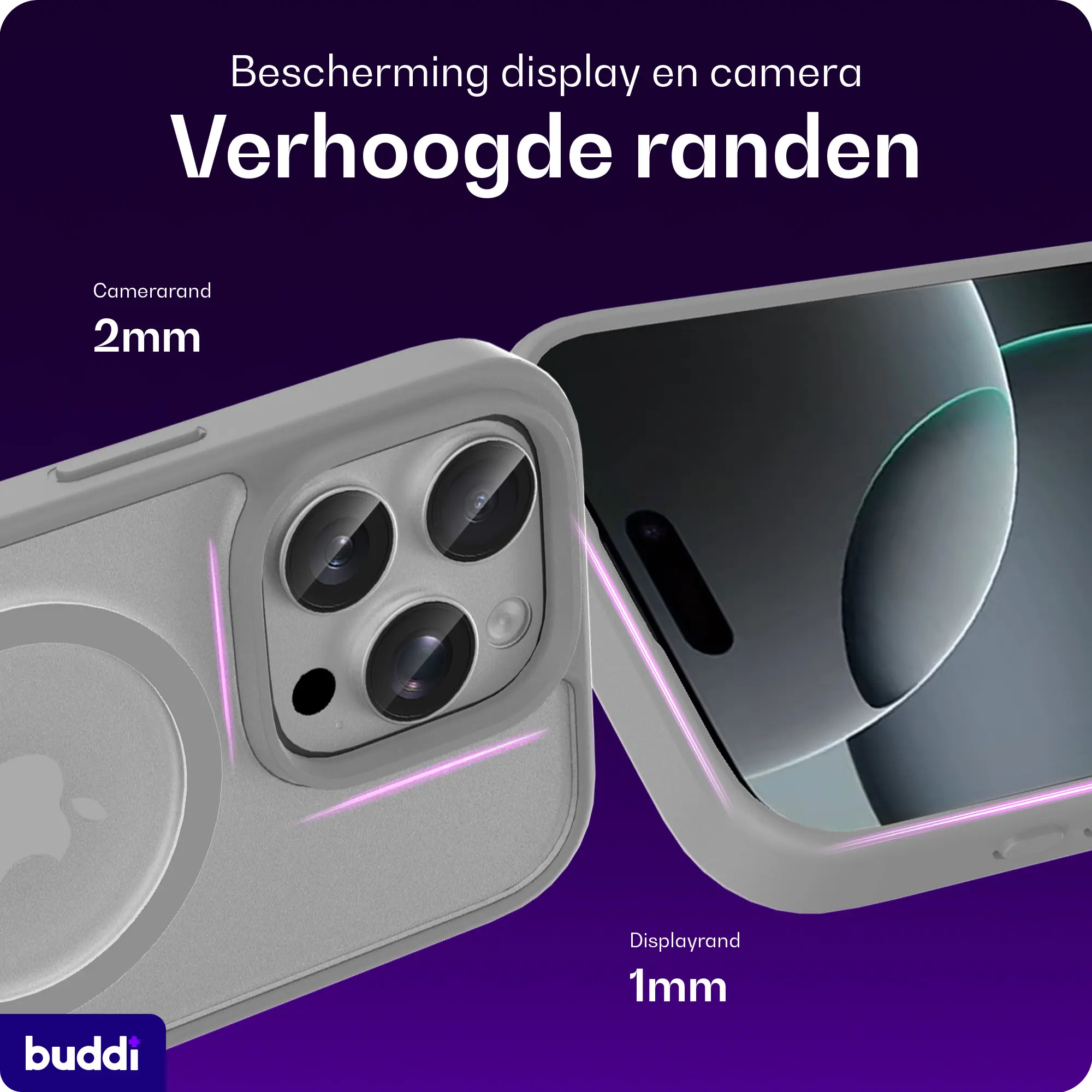 Buddi Frost Apple iPhone 16 Pro Hoesje MagSafe Back Cover Matte Grijs afbeelding 4