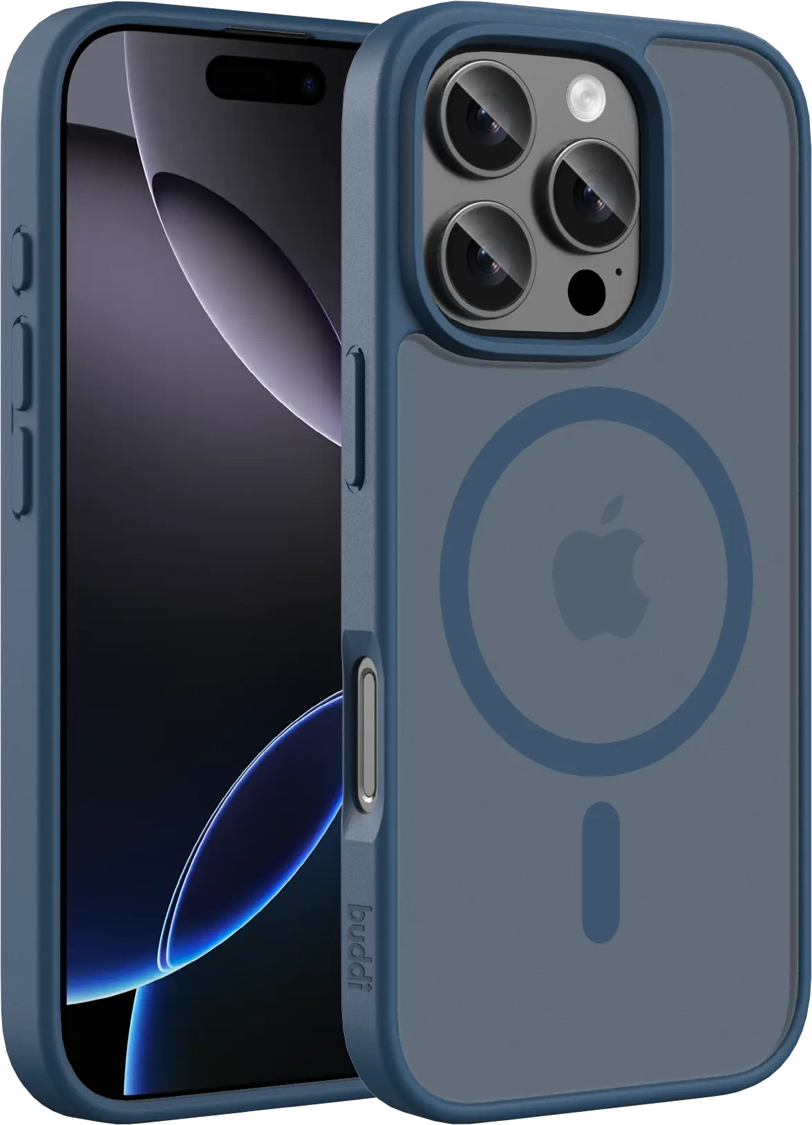 Buddi Frost Apple iPhone 16 Pro Max Hoesje MagSafe Back Cover Matte Donker Blauw afbeelding 1