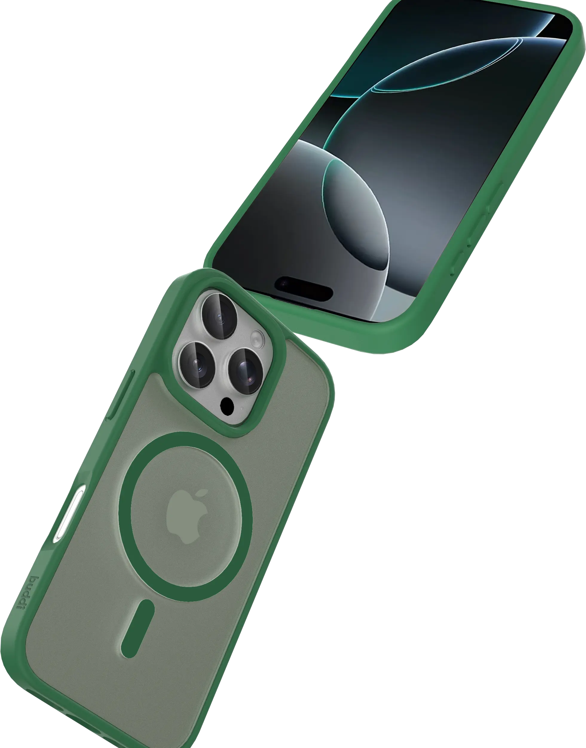 Buddi Frost Apple iPhone 16 Pro Max Hoesje MagSafe Back Cover Matte Groen afbeelding 7