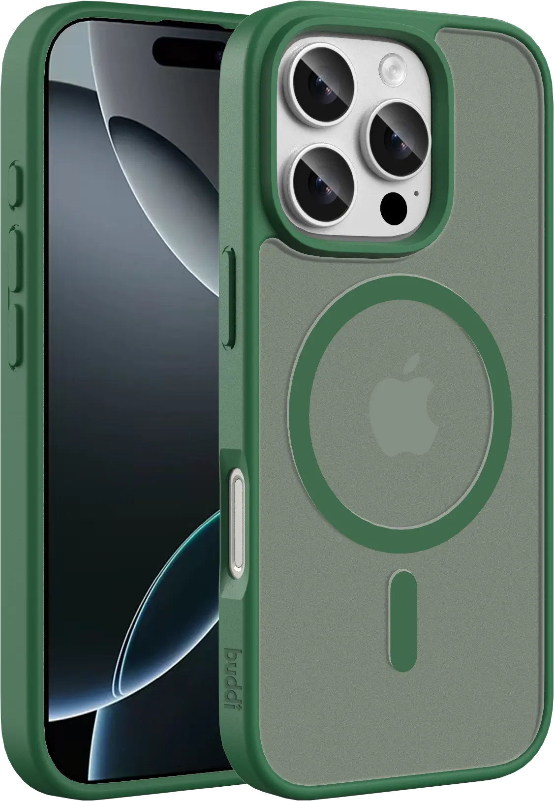 Buddi Frost Apple iPhone 16 Pro Max Hoesje MagSafe Back Cover Matte Groen afbeelding 1