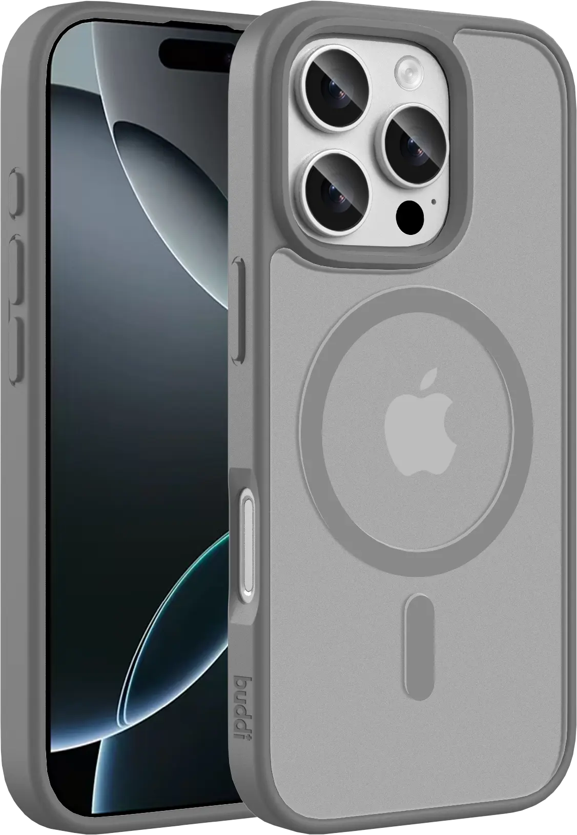 Buddi Frost Apple iPhone 16 Pro Max Hoesje MagSafe Back Cover Matte Grijs afbeelding 1