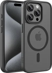 Buddi Frost Apple iPhone 15 Pro Hoesje MagSafe Back Cover Matte Zwart afbeelding