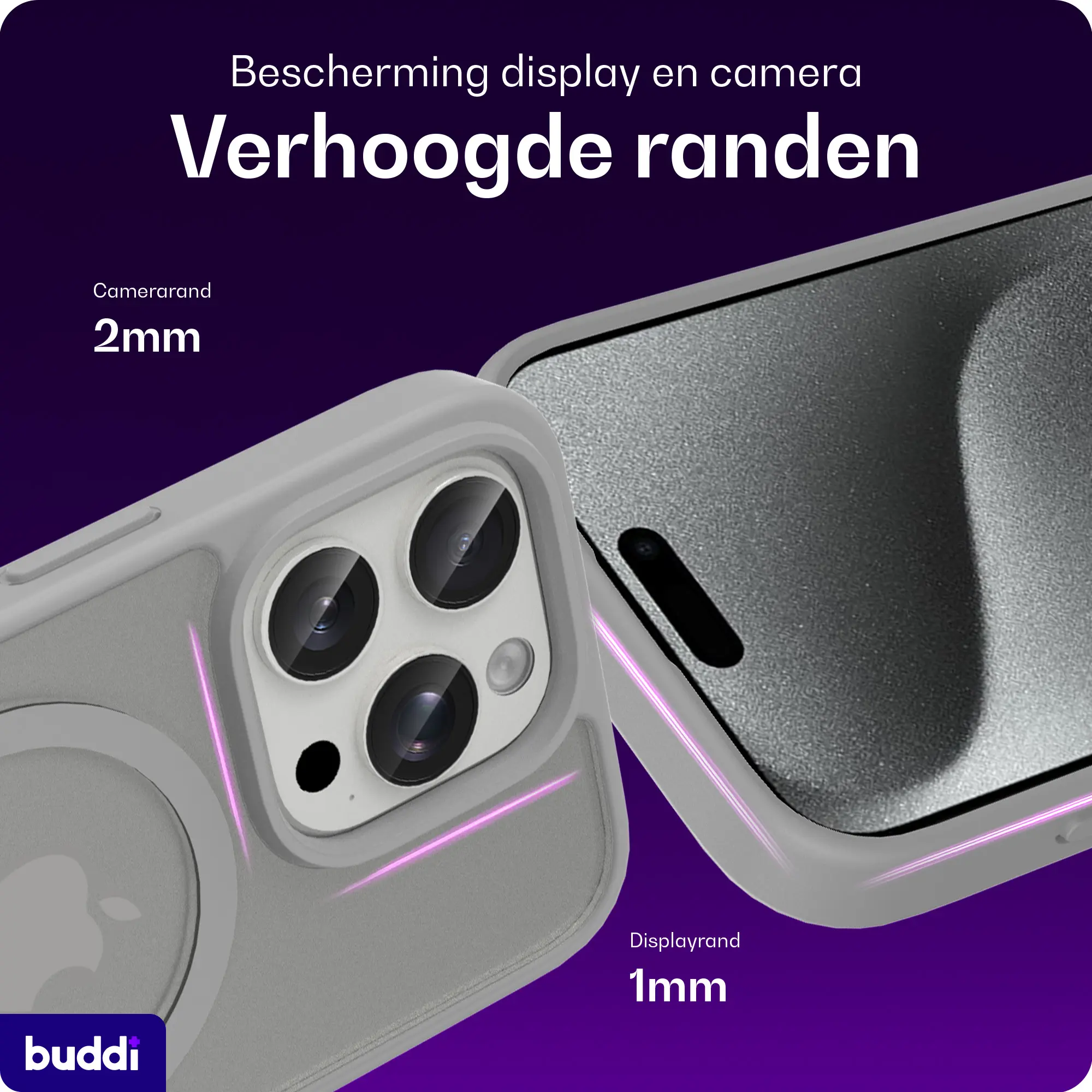 Buddi Frost Apple iPhone 15 Pro Hoesje MagSafe Back Cover Matte Grijs afbeelding 4