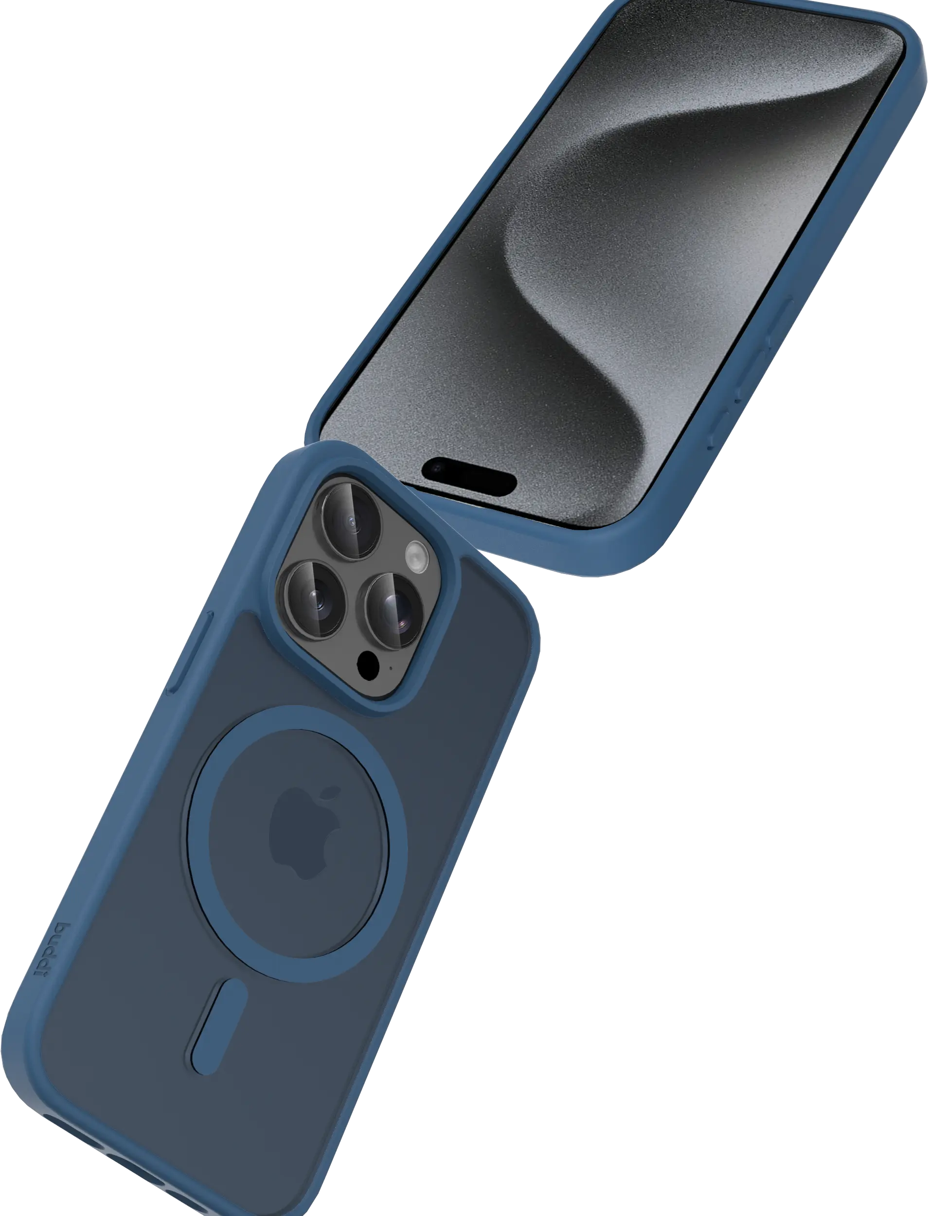 Buddi Frost Apple iPhone 15 Pro Max Hoesje MagSafe Back Cover Matte Donker Blauw afbeelding 7