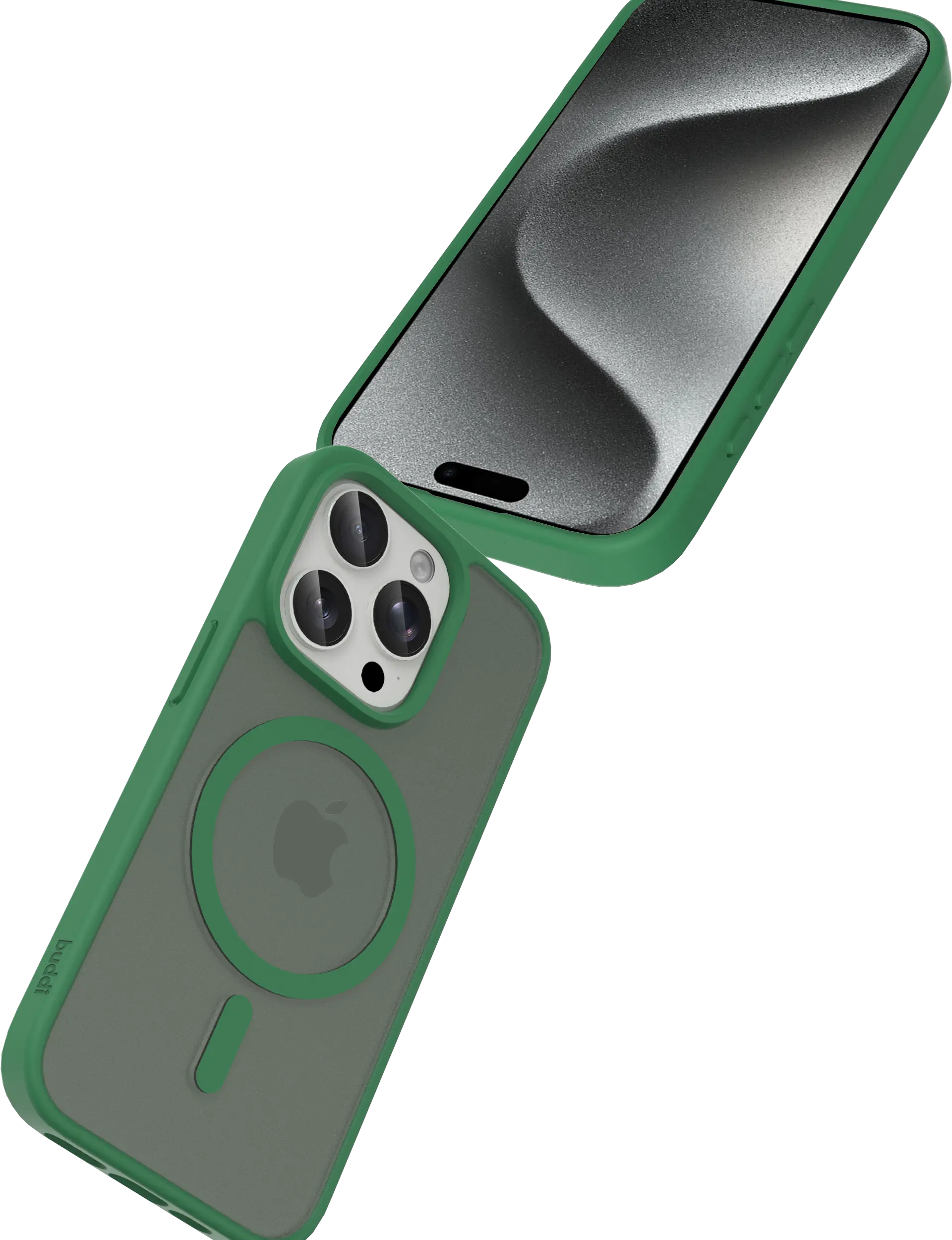 Buddi Frost Apple iPhone 15 Pro Max Hoesje MagSafe Back Cover Matte Groen afbeelding 7