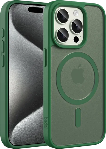 Buddi Frost Apple iPhone 15 Pro Max Hoesje MagSafe Back Cover Matte Groen afbeelding 1