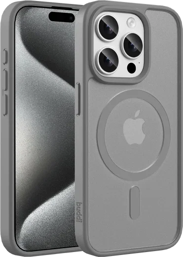 Buddi Frost Apple iPhone 15 Pro Max Hoesje MagSafe Back Cover Matte Grijs afbeelding 1