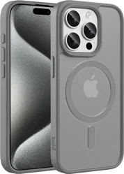 Buddi Frost Apple iPhone 15 Pro Max Hoesje MagSafe Back Cover Matte Grijs afbeelding