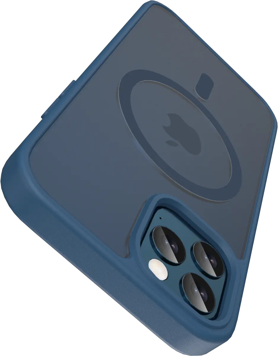 Buddi Frost iPhone 12 / 12 Pro Hoesje MagSafe Back Cover Matte Donker Blauw afbeelding 6