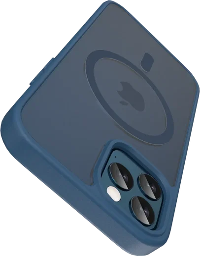 Buddi Frost iPhone 12 / 12 Pro Hoesje MagSafe Back Cover Matte Donker Blauw afbeelding 6
