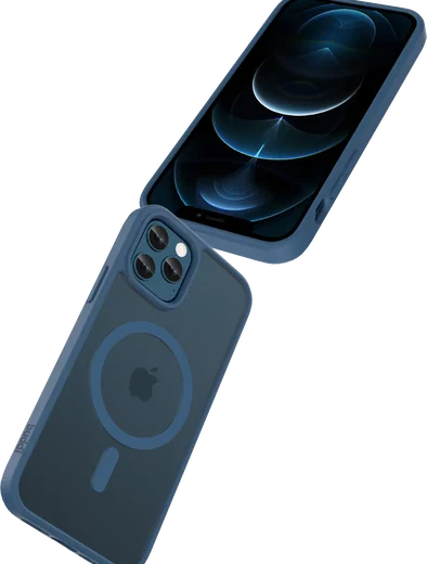 Buddi Frost iPhone 12 / 12 Pro Hoesje MagSafe Back Cover Matte Donker Blauw afbeelding 7