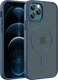 Buddi Frost iPhone 12 / 12 Pro Hoesje MagSafe Back Cover Matte Donker Blauw afbeelding 1
