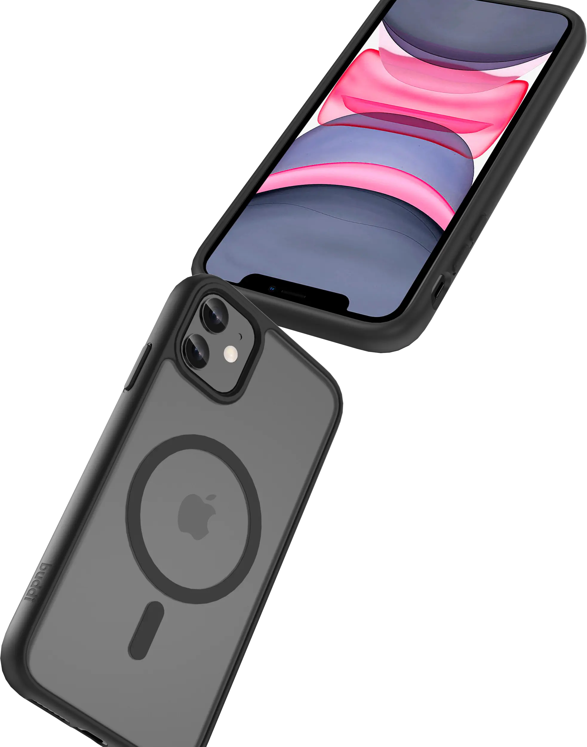 Buddi Frost Apple iPhone 11 Hoesje MagSafe Back Cover Matte Zwart afbeelding 7