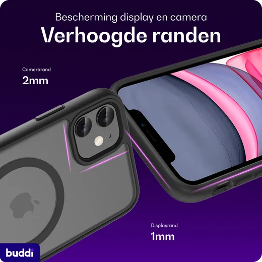 Buddi Frost Apple iPhone 11 Hoesje MagSafe Back Cover Matte Zwart afbeelding 4