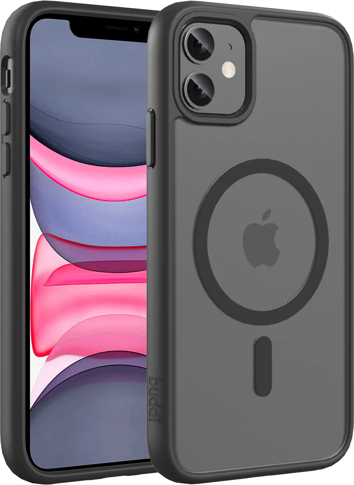 Buddi Frost Apple iPhone 11 Hoesje MagSafe Back Cover Matte Zwart afbeelding 1