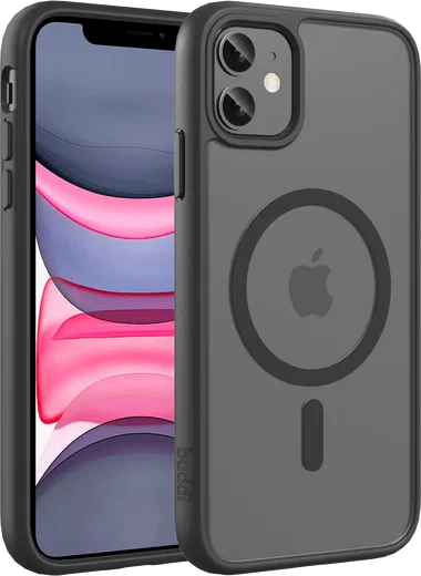 Buddi Frost Apple iPhone 11 Hoesje MagSafe Back Cover Matte Zwart afbeelding 1