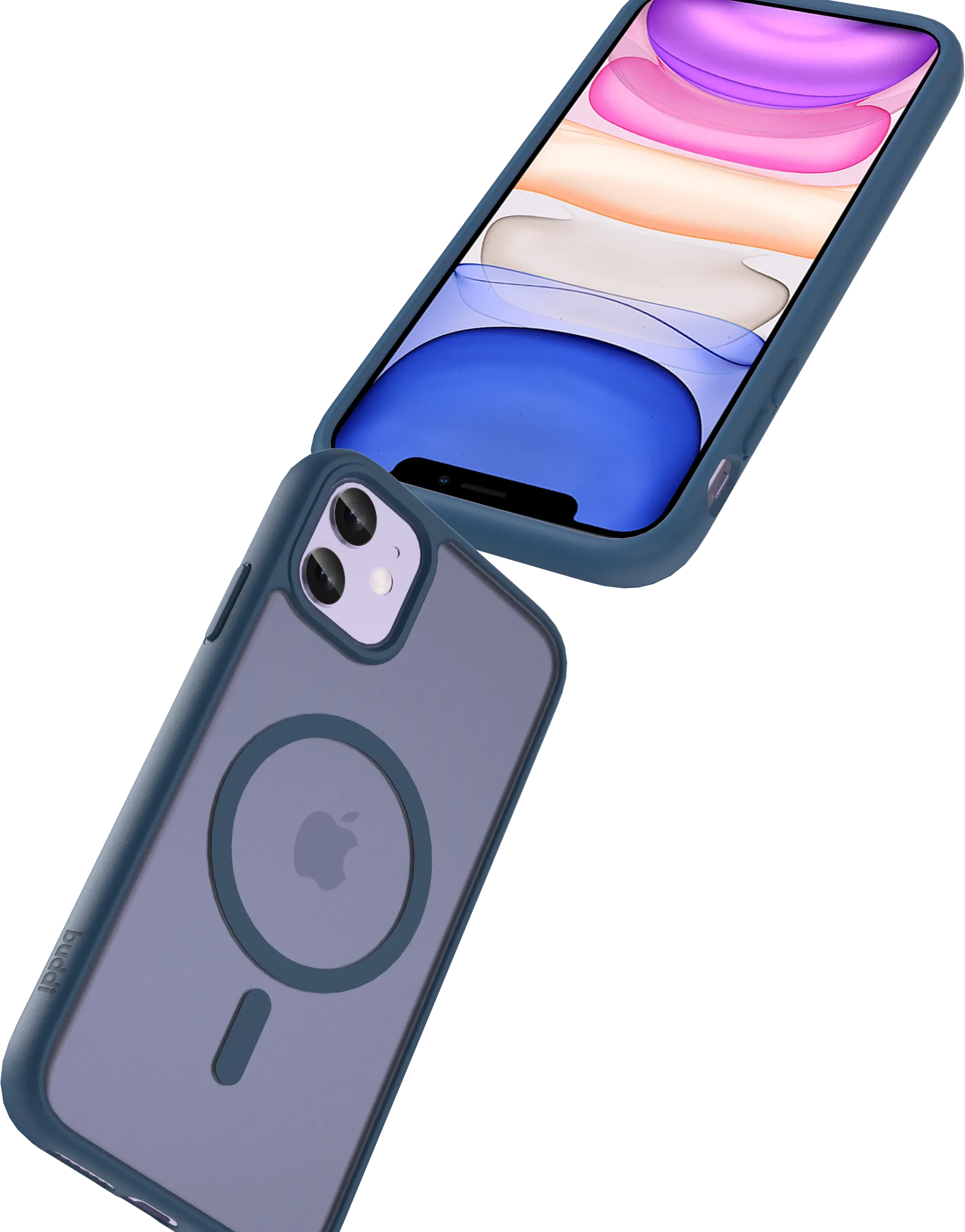 Buddi Frost Apple iPhone 11 Hoesje MagSafe Back Cover Matte Donker Blauw afbeelding 7
