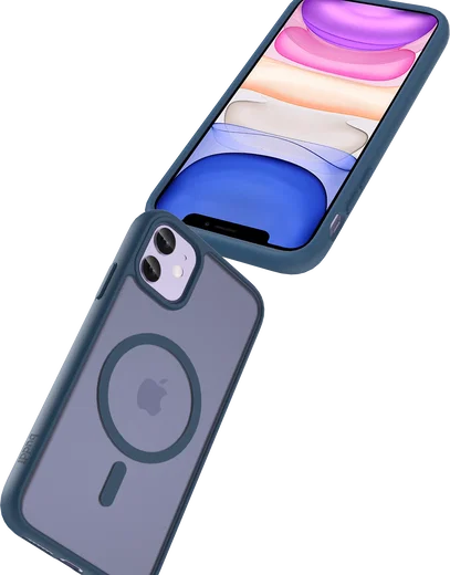Buddi Frost Apple iPhone 11 Hoesje MagSafe Back Cover Matte Donker Blauw afbeelding 7