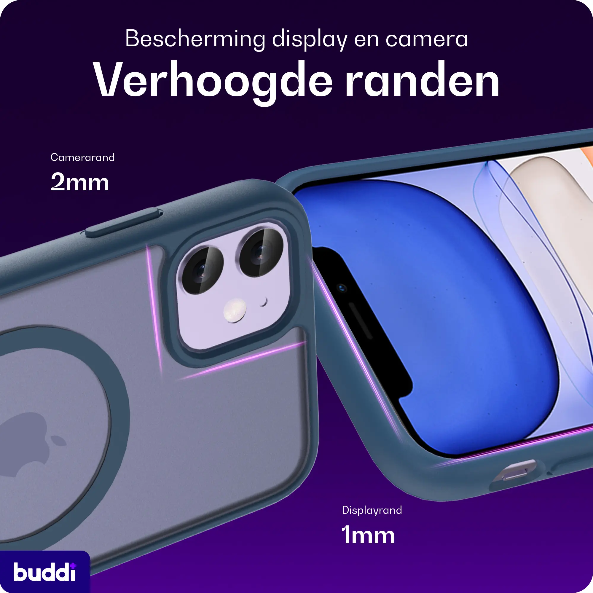 Buddi Frost Apple iPhone 11 Hoesje MagSafe Back Cover Matte Donker Blauw afbeelding 4