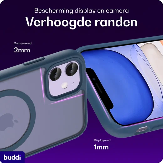 Buddi Frost Apple iPhone 11 Hoesje MagSafe Back Cover Matte Donker Blauw afbeelding 4