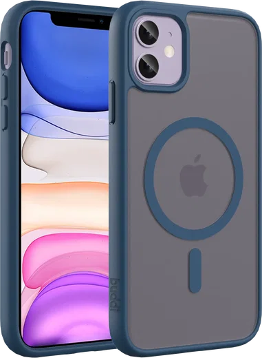 Buddi Frost Apple iPhone 11 Hoesje MagSafe Back Cover Matte Donker Blauw afbeelding 1