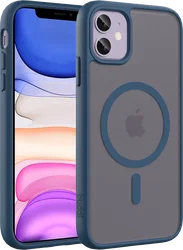 Buddi Frost Apple iPhone 11 Hoesje MagSafe Back Cover Matte Donker Blauw afbeelding
