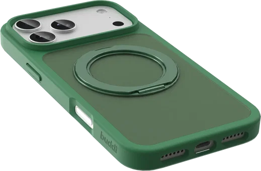 Buddi Frost Apple iPhone 18 Pro Max Hoesje MagSafe Ring Stand Matte Groen afbeelding 6