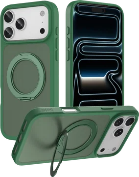 Buddi Frost Apple iPhone 18 Pro Max Hoesje MagSafe Ring Stand Matte Groen
