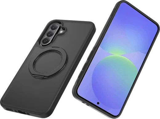 Buddi Frost Samsung Galaxy A37 / A56 / A36 Hoesje MagSafe Ring Stand Matte Zwart afbeelding 12