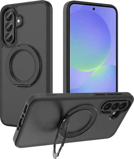 Buddi Frost Samsung Galaxy A37 / A56 / A36 Hoesje MagSafe Ring Stand Matte Zwart afbeelding 1