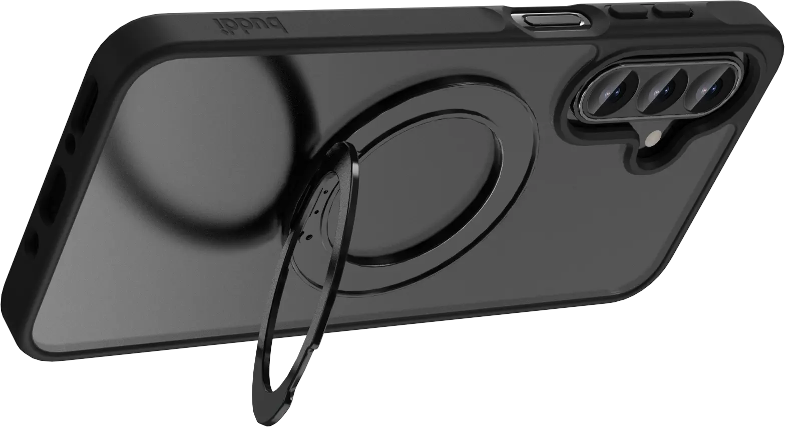Buddi Frost Samsung Galaxy A17 / A26 / A16 Hoesje MagSafe Ring Stand Matte Zwart afbeelding 6