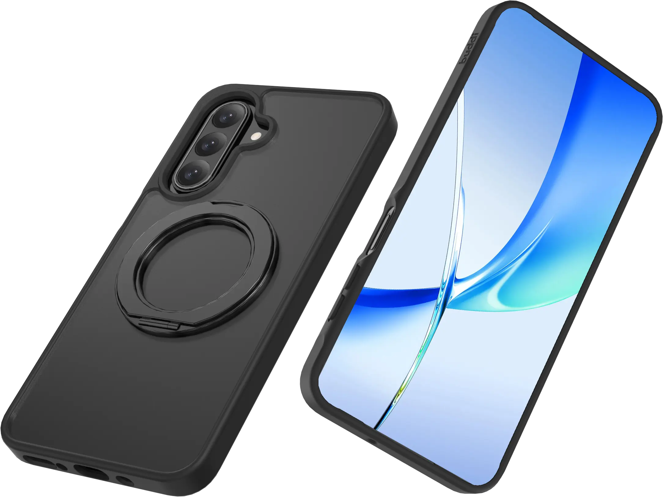Buddi Frost Samsung Galaxy A17 / A26 / A16 Hoesje MagSafe Ring Stand Matte Zwart afbeelding 12