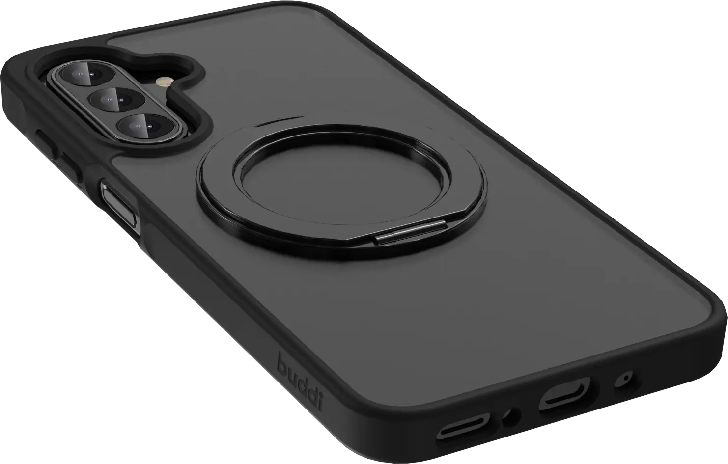 Buddi Frost Samsung Galaxy A17 / A26 / A16 Hoesje MagSafe Ring Stand Matte Zwart afbeelding 8