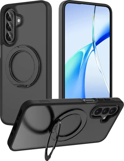 Buddi Frost Samsung Galaxy A17 / A26 / A16 Hoesje MagSafe Ring Stand Matte Zwart afbeelding 1