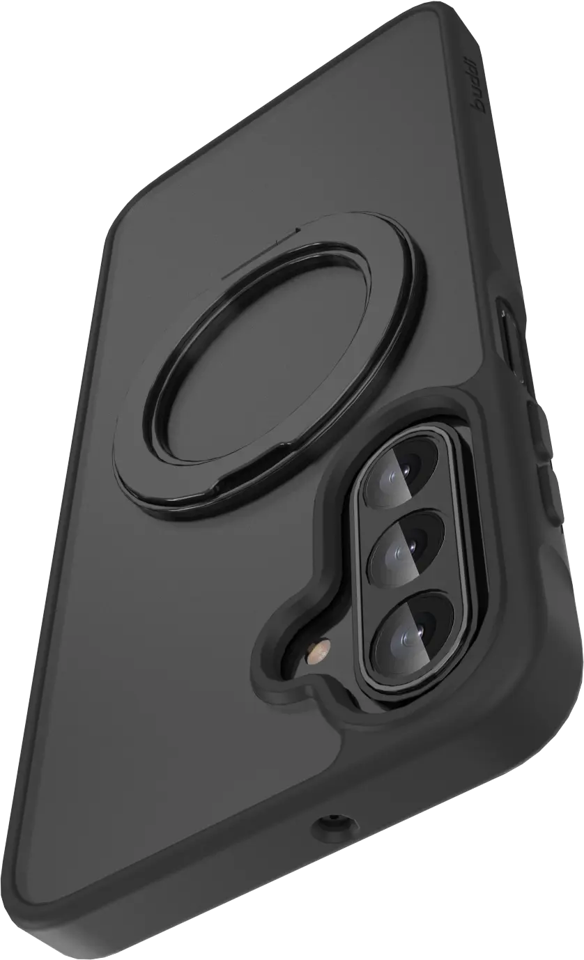 Buddi Frost Samsung Galaxy A17 / A26 / A16 Hoesje MagSafe Ring Stand Matte Zwart afbeelding 11