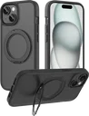 Buddi Frost iPhone 17e/16e/15/14/13 Hoesje MagSafe Ring Stand Matte Zwart