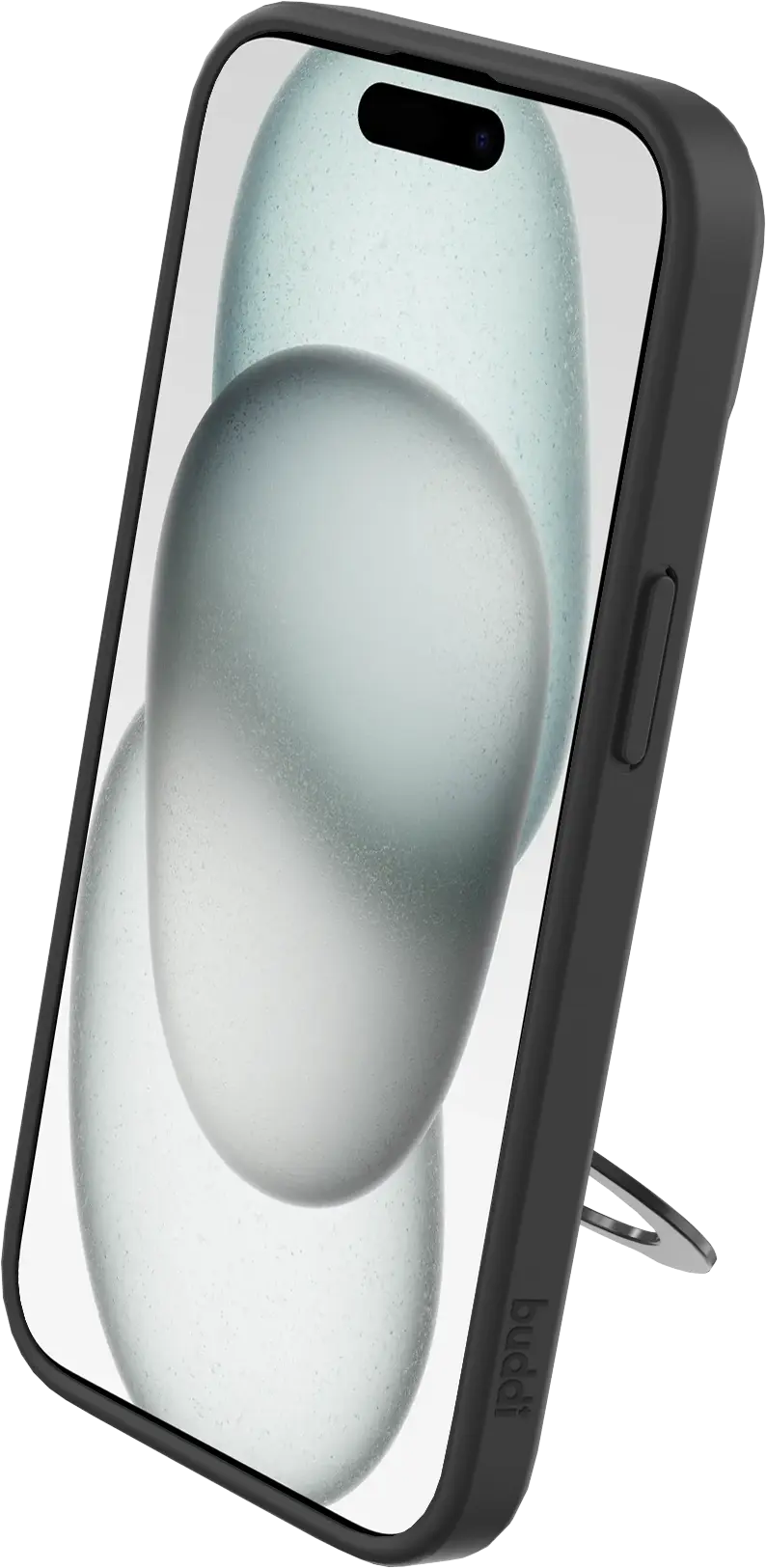 Buddi Frost iPhone 17e/16e/15/14/13 Hoesje MagSafe Ring Stand Matte Zwart afbeelding 11