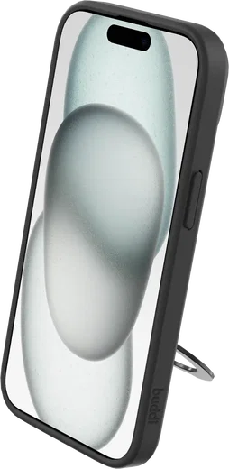 Buddi Frost iPhone 17e/16e/15/14/13 Hoesje MagSafe Ring Stand Matte Zwart afbeelding 11