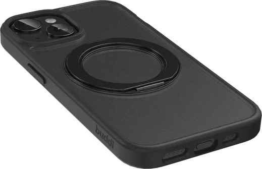 Buddi Frost iPhone 17e/16e/15/14/13 Hoesje MagSafe Ring Stand Matte Zwart afbeelding 10