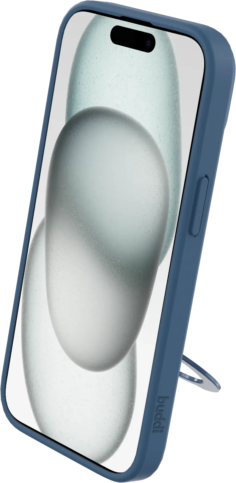 Buddi Frost iPhone 17e/16e/15/14/13 Hoesje MagSafe Ring Stand Matte Donker Blauw afbeelding 11