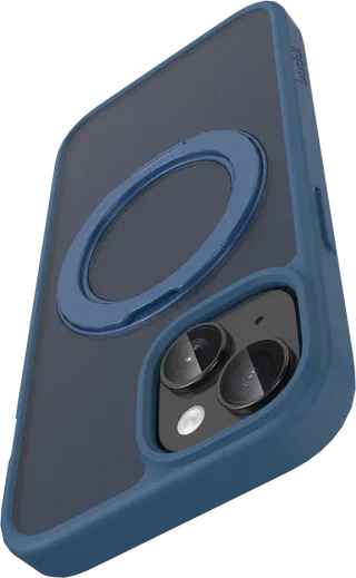 Buddi Frost iPhone 17e/16e/15/14/13 Hoesje MagSafe Ring Stand Matte Donker Blauw afbeelding 12